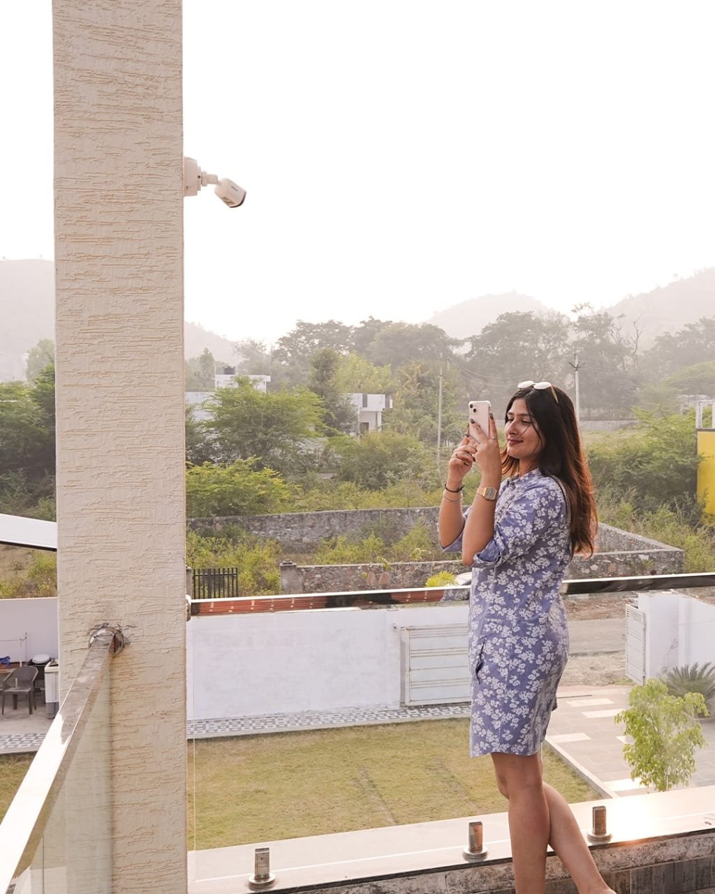 Outdoor seating and garden lounge area at Amaira Stay villa Udaipur